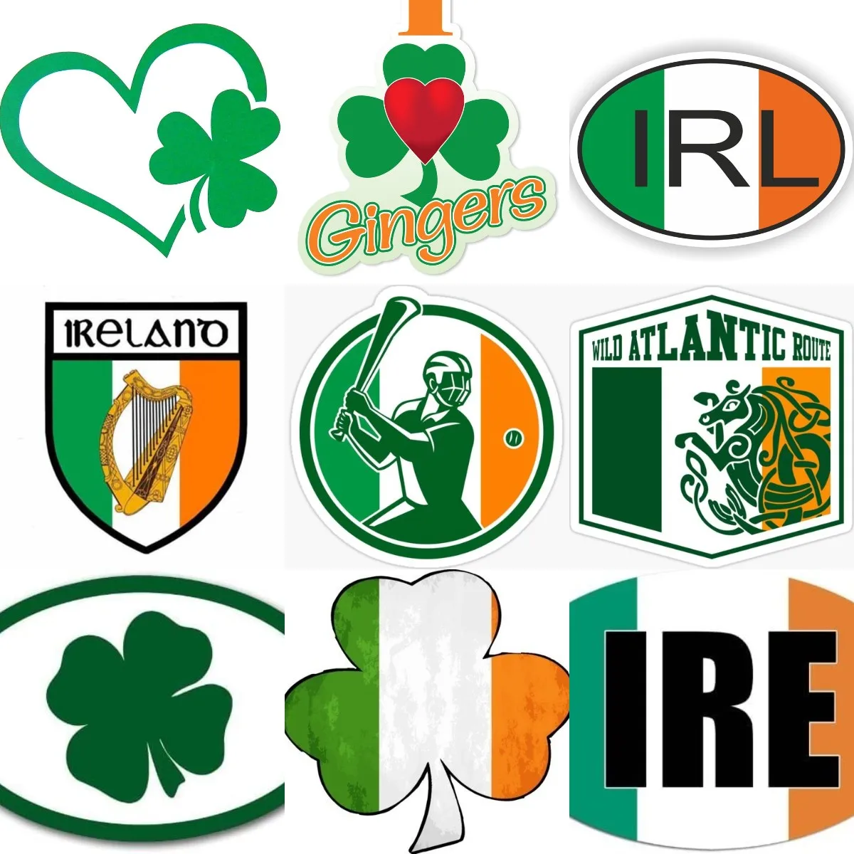Car Accessories Ireland - Autocollant en PVC drapeau de l'irlande,