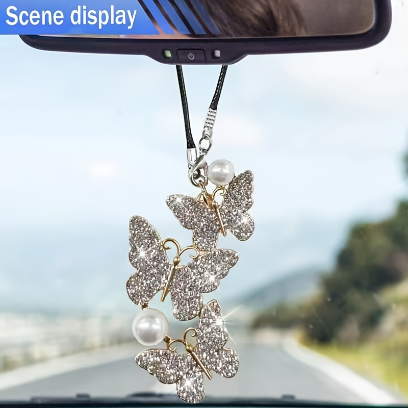 Car Accessories Evil Eye - Pendentif Papillon pour Voiture, Décoration Suspendue,