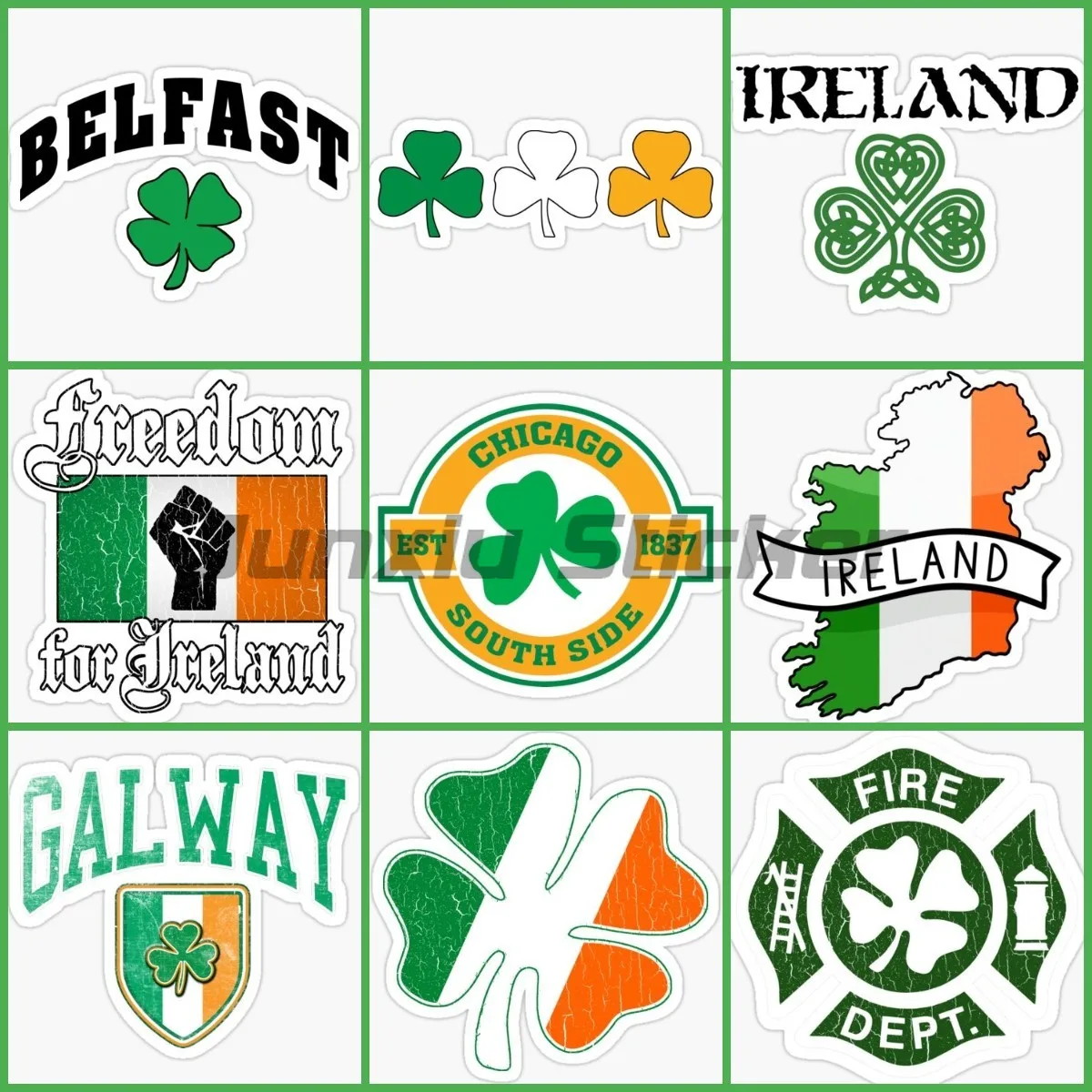 Car Accessories Ireland - Autocollants de trèfle à quatre feuilles,