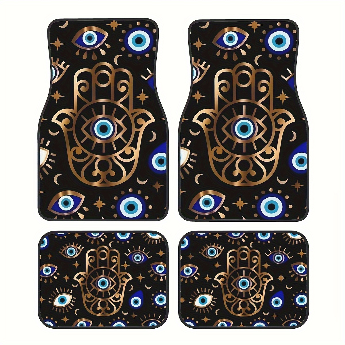Car Accessories Evil Eye - Ensemble de 4 tapis de sol