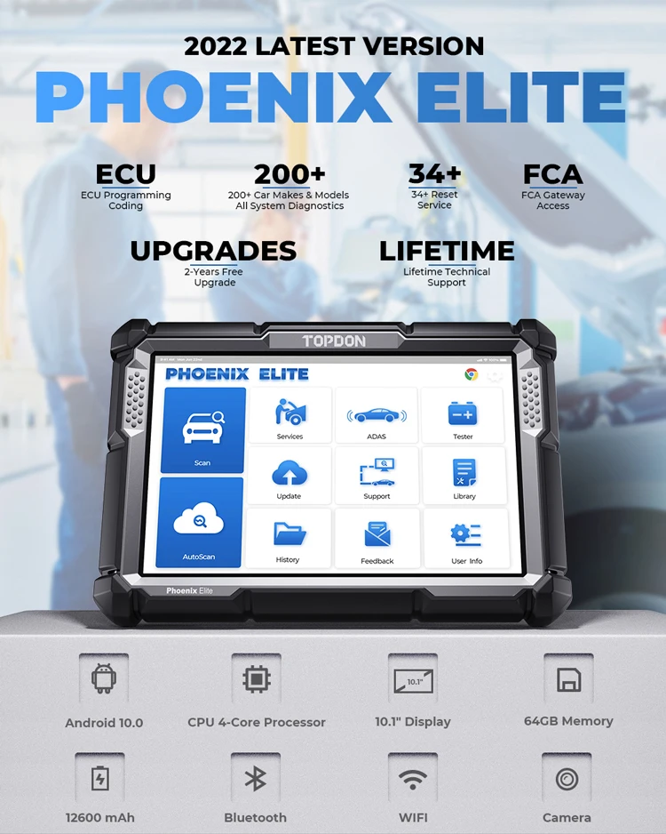TOPDON PHOENIX ELITE voiture E - Obd2 Scanner avis et prix